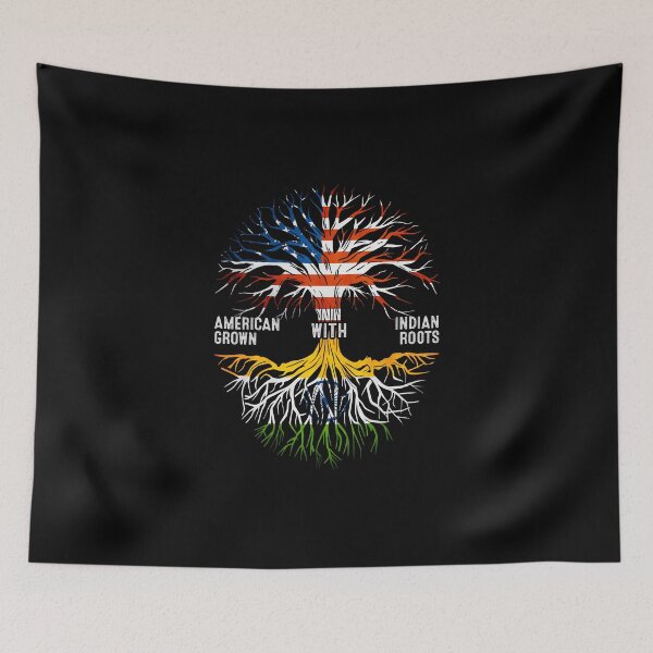 Item preview, American Grown With indian Roots Tree india Flag designed and sold by MoHaCo.