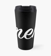 The Cursive Meh Mug (black mug) Travel Mug