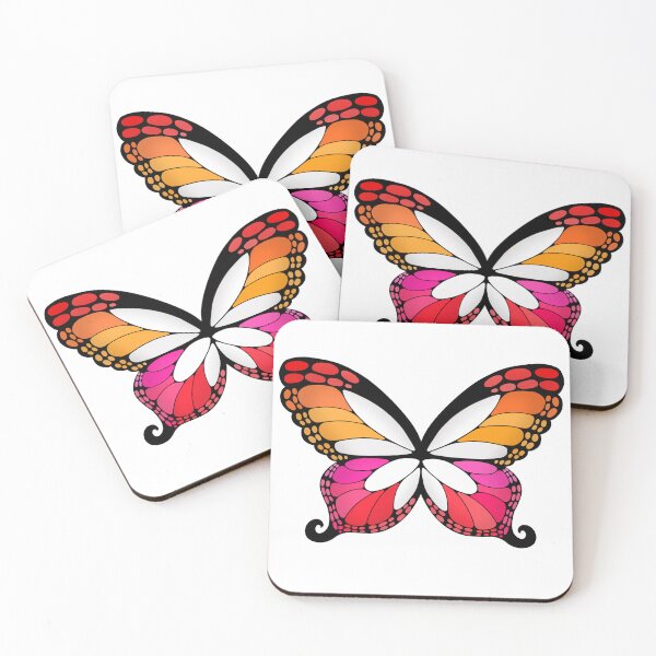 Item preview, Butterfly Wings Lesbian Pride Flag designed and sold by Middy's Art.