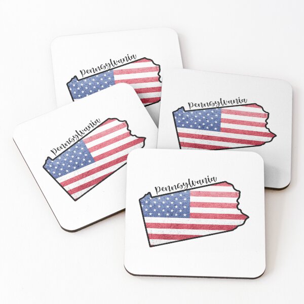 Item preview, Pennsylvania State Outline with Patriotic USA American Flag designed and sold by Gsallicat.