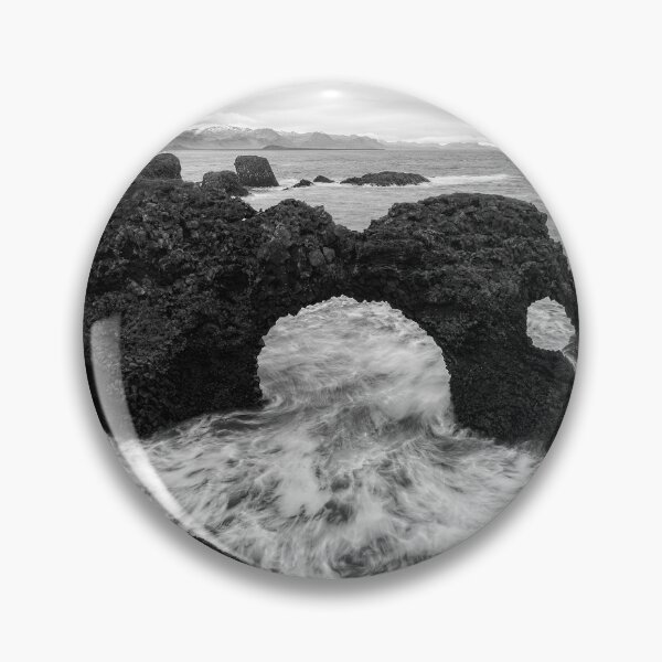 Item preview, Gatklettur Iceland Black And White Seascape designed and sold by Catherine Reading.