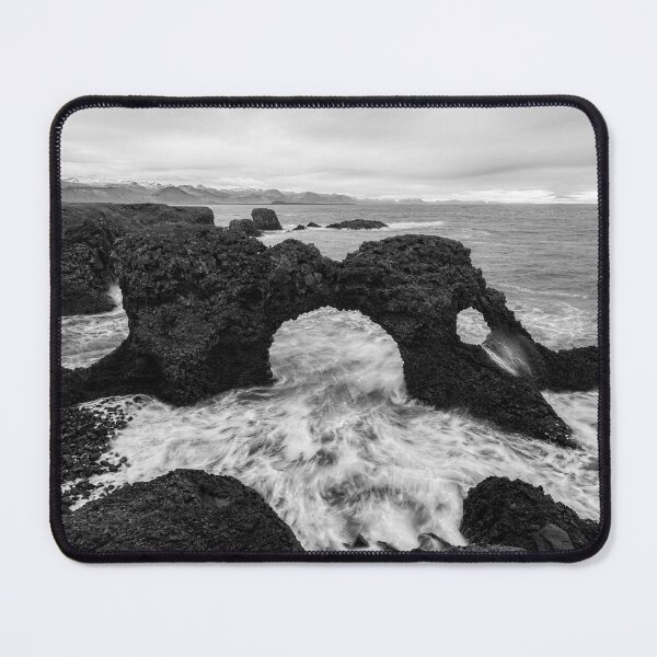Item preview, Gatklettur Iceland Black And White Seascape designed and sold by Catherine Reading.