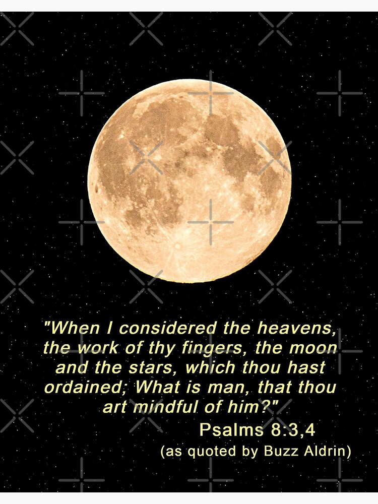 Tarjetas de felicitación for Sale con la obra «Luna llena dorada y  estrellas - Versículos de la Biblia - Salmos 8:3,4 - Citado por Buzz  Aldrin» de DEL-Productions | Redbubble