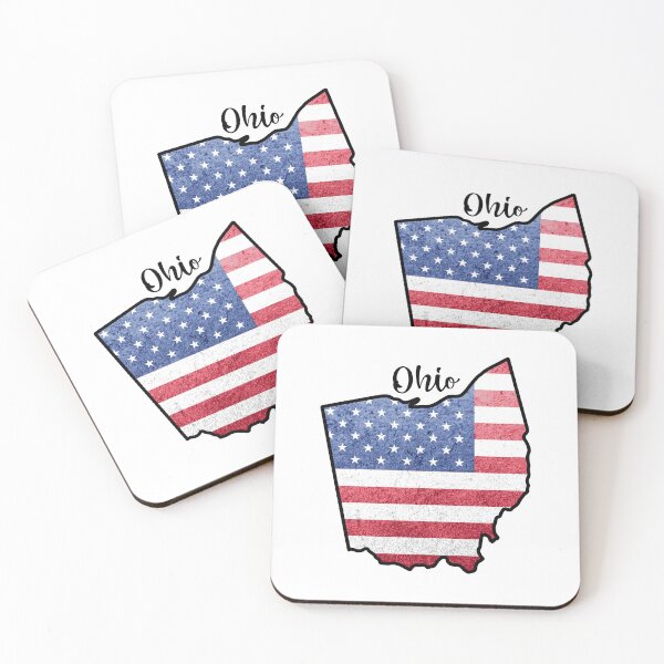 Item preview, Ohio State Outline with Patriotic USA American Flag designed and sold by Gsallicat.