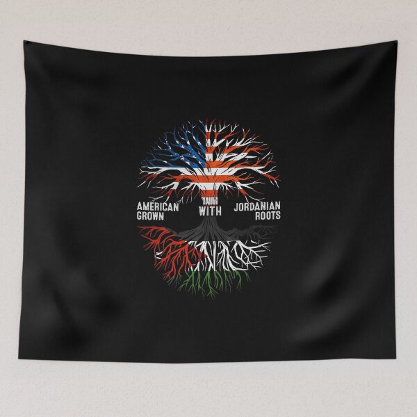 Item preview, American Grown With Jordanian Roots Tree Jordan Flag designed and sold by MoHaCo.