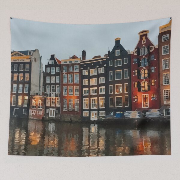 Item preview, Apartments Overlooking Dutch Marina - Watercolour Style designed and sold by WWWC2288.