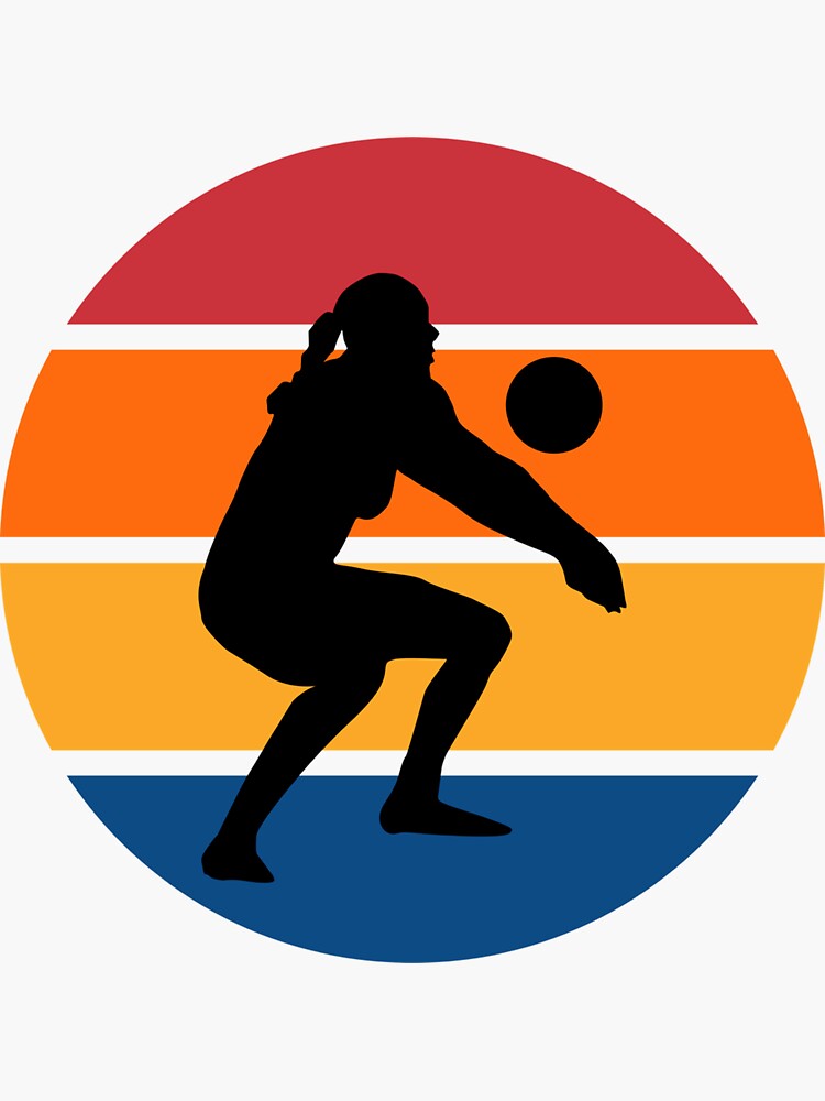 "Beach Volleyball Player Digger Retro" Sticker for Sale by PayneGricese