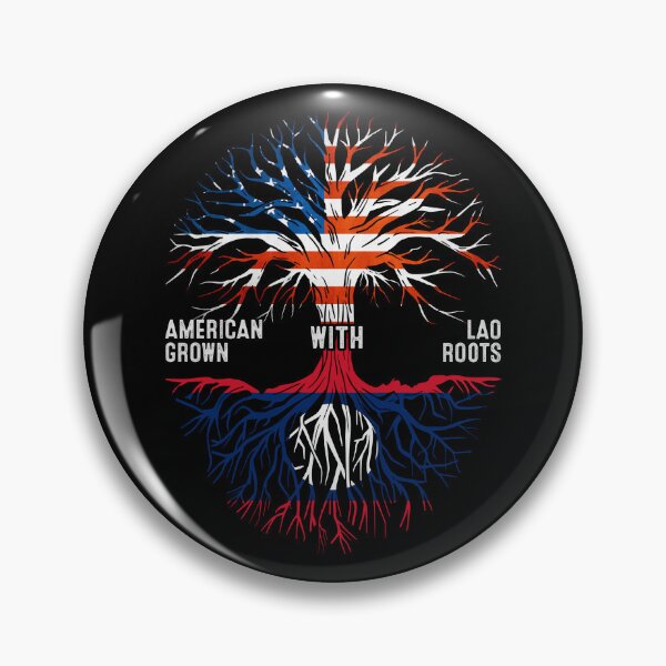 Item preview, American Grown With Lao Roots Tree Laos Flag designed and sold by MoHaCo.