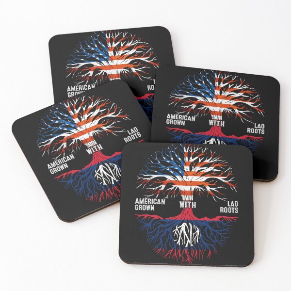 Item preview, American Grown With Lao Roots Tree Laos Flag designed and sold by MoHaCo.