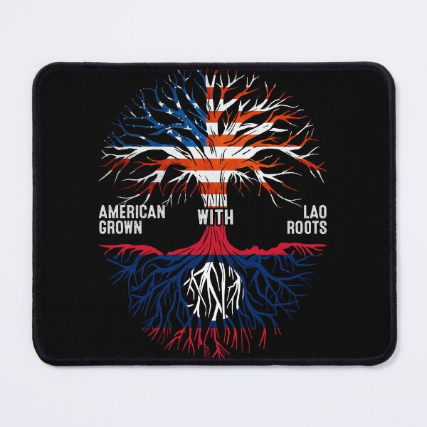 Item preview, American Grown With Lao Roots Tree Laos Flag designed and sold by MoHaCo.