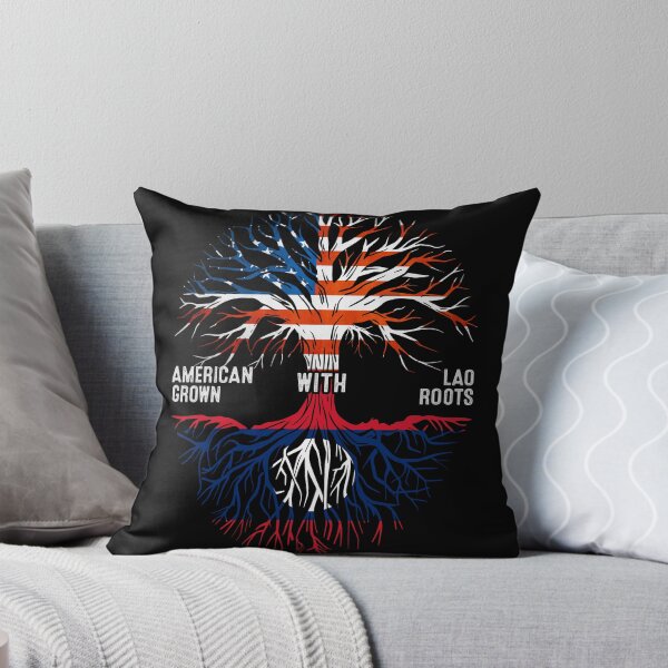 Item preview, American Grown With Lao Roots Tree Laos Flag designed and sold by MoHaCo.