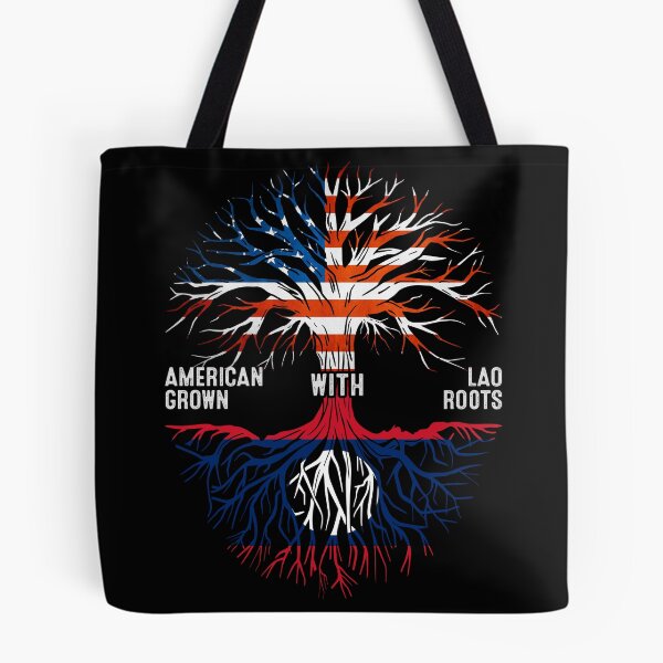 Item preview, American Grown With Lao Roots Tree Laos Flag designed and sold by MoHaCo.
