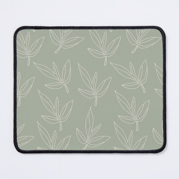 Item preview, Minimal Line Art Leaf Pattern Sage Green designed and sold by technicolorable_art.