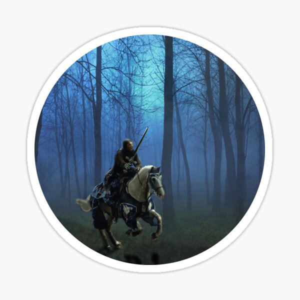 Medieval Knight on Horseback Fantasy Art Sticker