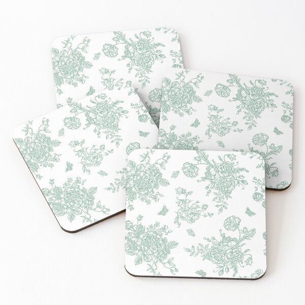 Item preview, Vintage Floral Pattern in Chinese Porcelain Style (Green, White) designed and sold by ‧͙⁺˚*･༓☾ Moon Saikia ☽༓･*˚⁺‧͙.