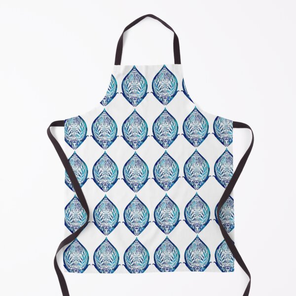 Item preview, Blue motif aquamarine peacock pattern floral watercolor teardrop designed and sold by ShevaunStonem.