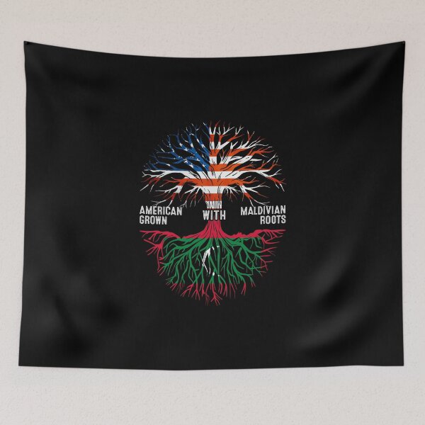Artikelvorschau, Amerikaner mit maledivischer Wurzelbaum-Malediven-Flagge gewachsen entworfen und verkauft von MoHaCo.