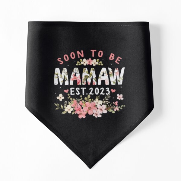 Womens Soon To Be Mamaw 2023 Flower Funny Pregnancy Mom Women Pet Bandana