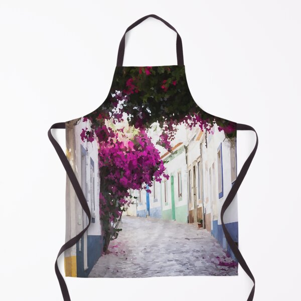 Artikelvorschau, Bunte Bougainvillea in einer wunderschönen portugiesischen Straße - Aquarell-Stil entworfen und verkauft von WWWC2288.