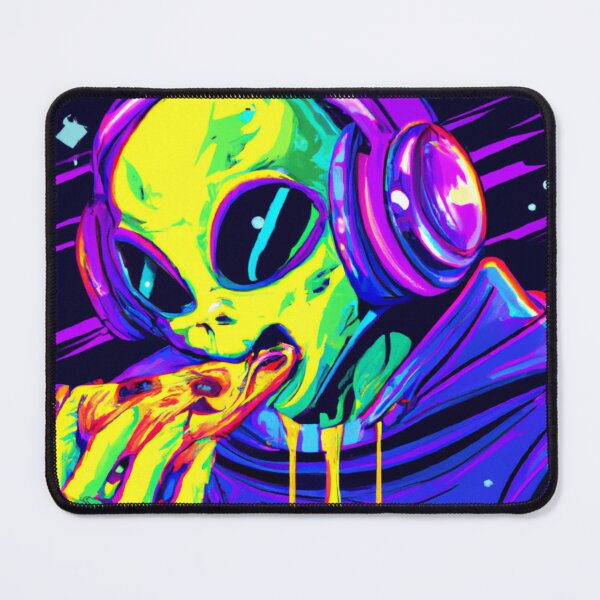 Item preview, Funny Alien Eating Pizza Synthwave Style Retro Colors Extraterrestrial T-Shirt designed and sold by ddretrobot.