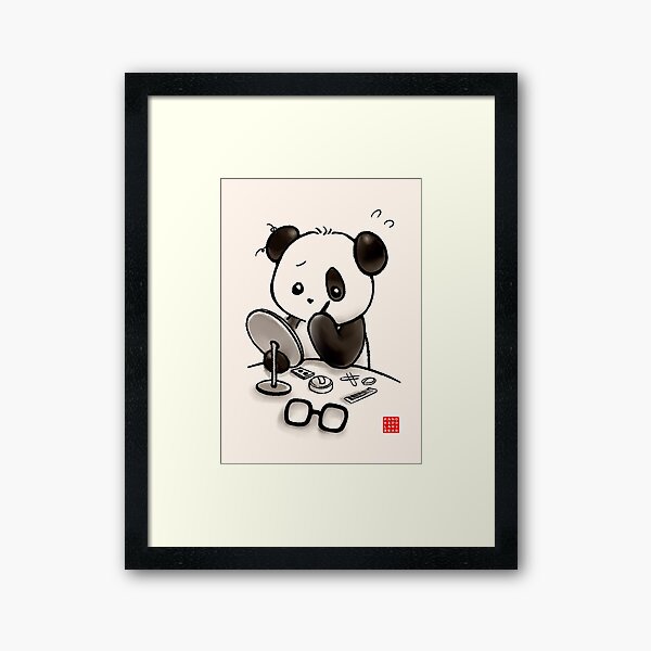 Panda Makeup Framed Art Print