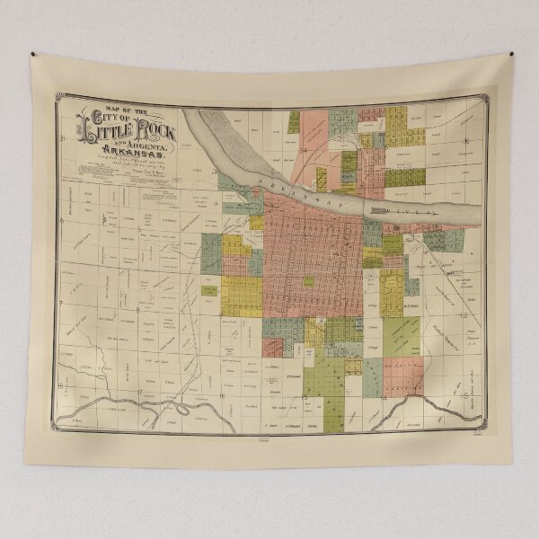 Item preview, Map of Little Rock and Argenta, Arkansas (1888) designed and sold by allhistory.