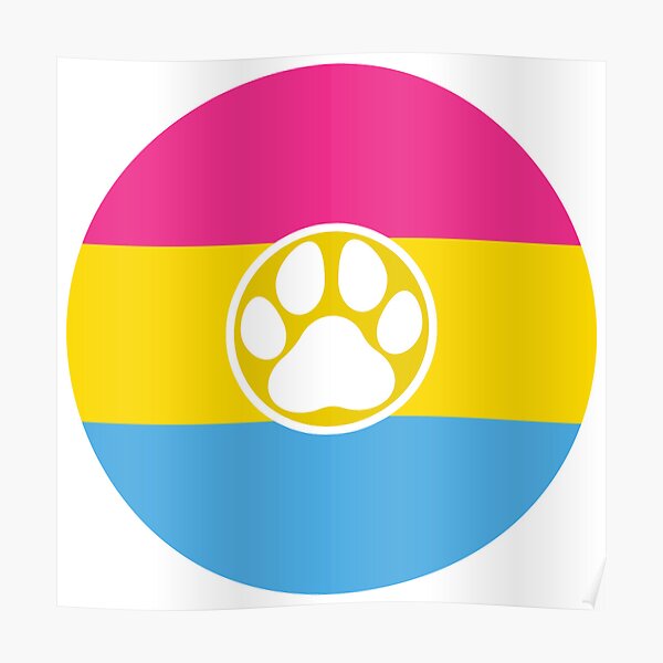 Pansexual Pride Flag Furry Sticker Poster For Sale By Coyote Corner Redbubble 