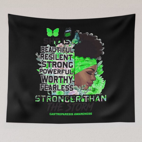 Item preview, Gastroparesis Gastroparesis awareness black girl she is beautiful stronger than storm Support Gift  designed and sold by OtiliaNikolaus.