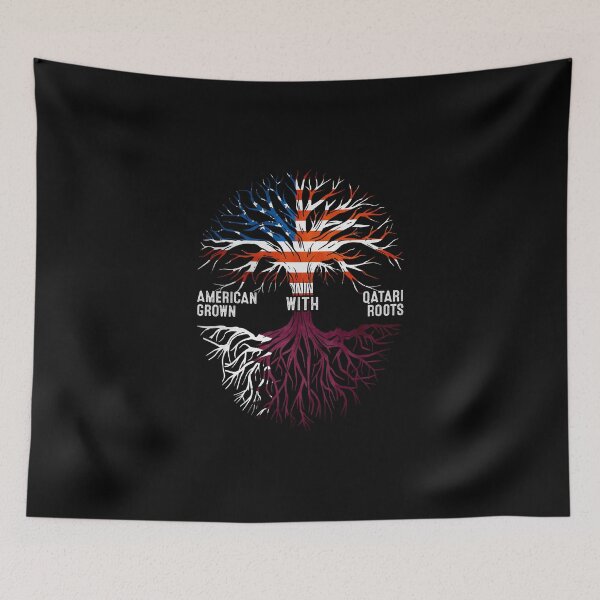 Item preview, American Grown With Qatari Roots Qatar Flag designed and sold by MoHaCo.