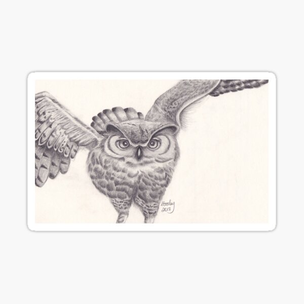 Owl in Flight Sticker