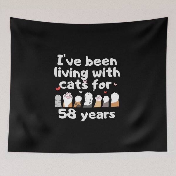 Item preview, I've been living with cats for 58 years designed and sold by marunstudio.