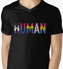 HUMAN Pride Men's V-Neck T-Shirt