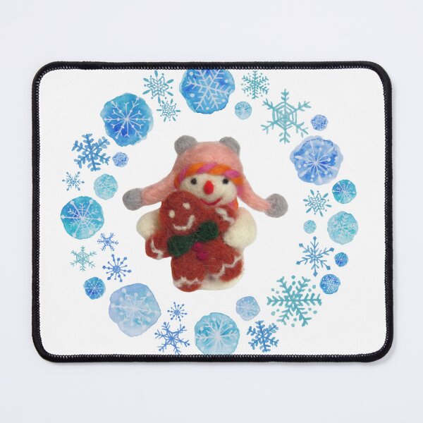 Item preview, Snowman Christmas Snowflake cute pattern with a gingerbread cookie designed and sold by HappyVibesAlert.