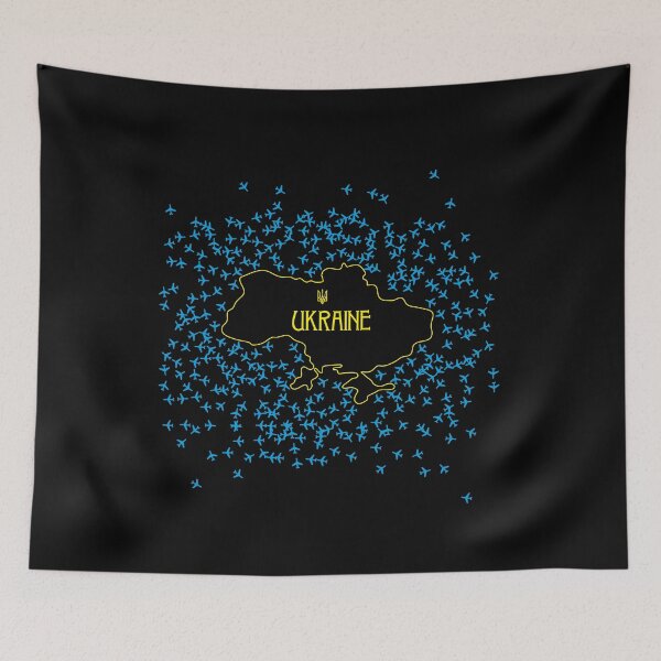 Item preview, Ukraine Capital Fly Radar Planes Support Ukrainians Tryzub Kyiv designed and sold by lxmag.