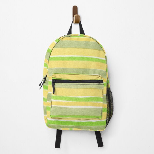 Item preview, Horizontal green and yellow striped pattern - handpainted stripes designed and sold by patterncrow.