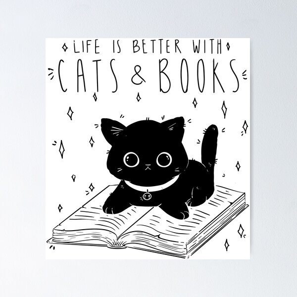 Item preview, Black Cat Book For Women Life Is Better With Cats And Books designed and sold by CoolCreative.