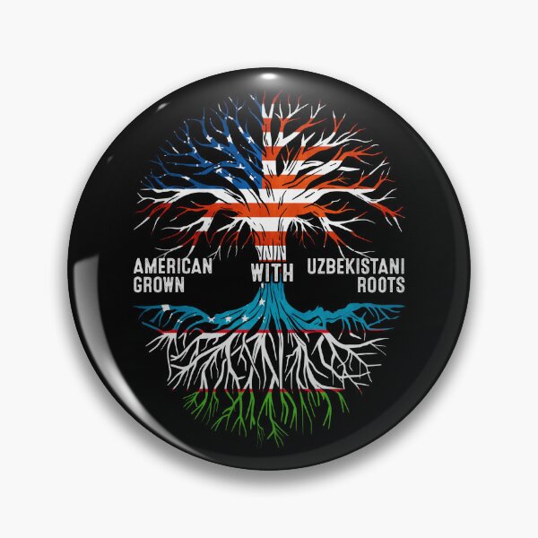 Item preview, American Grown With Uzbekistani Roots Tree Uzbekistan Flag designed and sold by MoHaCo.