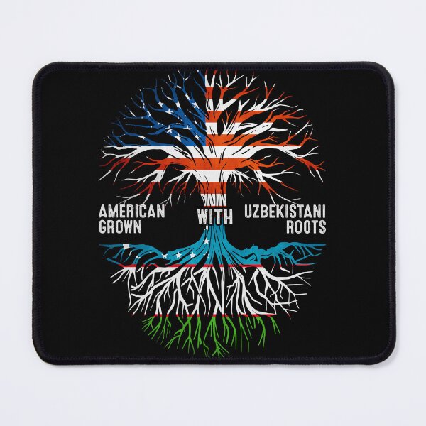 Item preview, American Grown With Uzbekistani Roots Tree Uzbekistan Flag designed and sold by MoHaCo.
