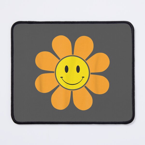 Item preview, Orange 70s Retro Flower with a Yellow Smiling Face Summer designed and sold by noqidyz.
