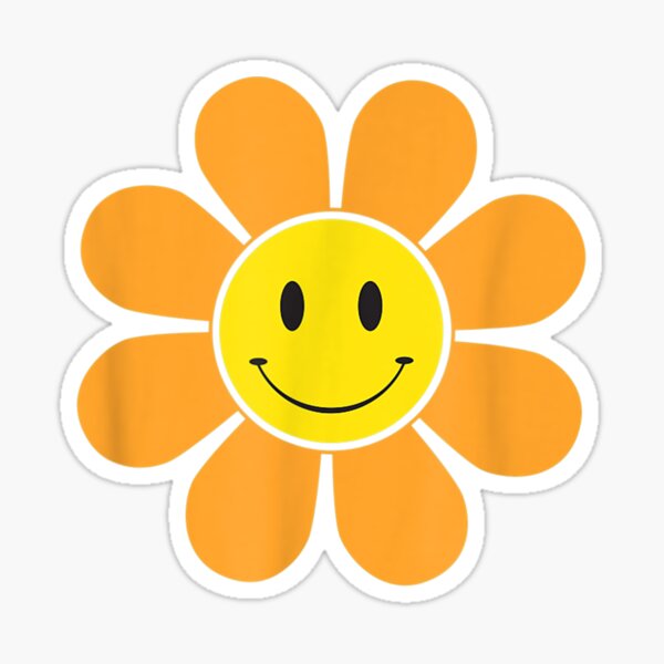 Smiley Face Flower Stickers for Sale