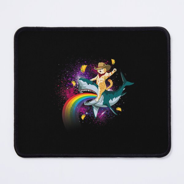 Item preview, Western Cowboy Cat Riding A Shark In Taco Space Rainbow designed and sold by sdfsdferr.