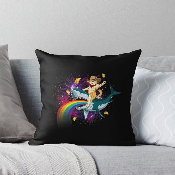 Item preview, Western Cowboy Cat Riding A Shark In Taco Space Rainbow designed and sold by sdfsdferr.