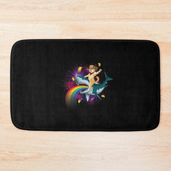 Item preview, Western Cowboy Cat Riding A Shark In Taco Space Rainbow designed and sold by sdfsdferr.
