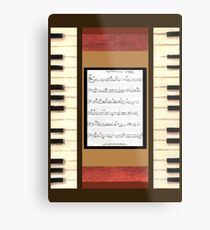 Piano keys with sheet music by Kristie Hubler Metal Print