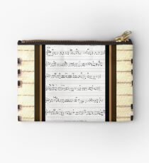 Piano keys with sheet music by Kristie Hubler Studio Pouch
