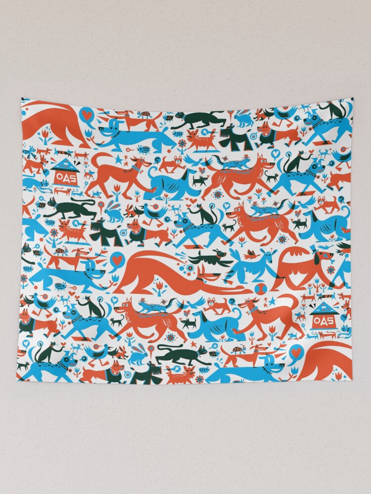Thumbnail 2 of 3, Tapestry, Rescue dog collage benefits OAS! designed and sold by oaklandsanimals.