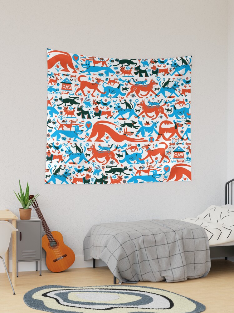 Thumbnail 1 of 3, Tapestry, Rescue dog collage benefits OAS! designed and sold by oaklandsanimals.