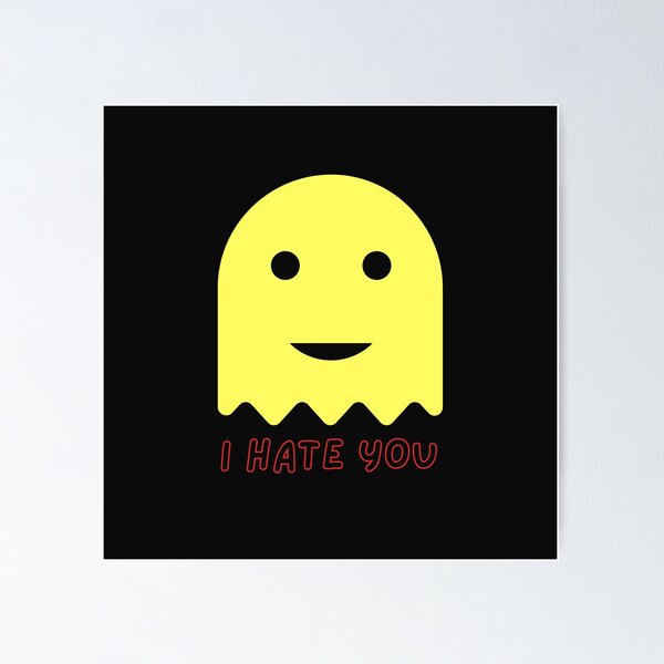 Aperçu de l'œuvre Je te déteste smiley fantôme classique créée et vendue par VarietyYOU.
