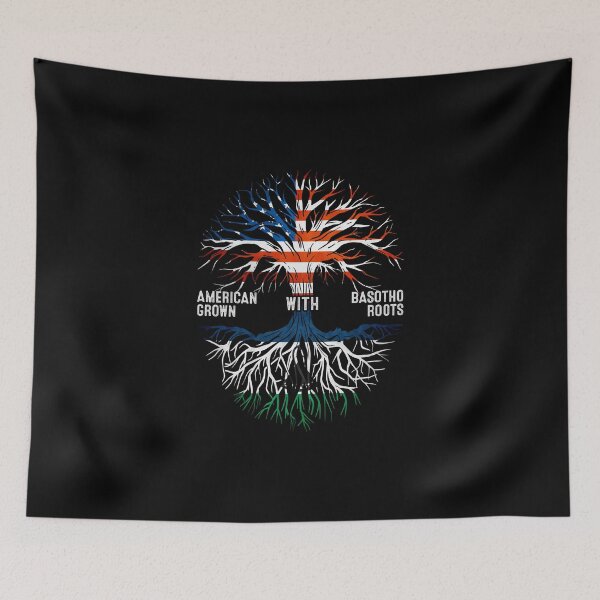 Item preview, American Grown With Basotho Roots Lesotho Flag designed and sold by MoHaCo.