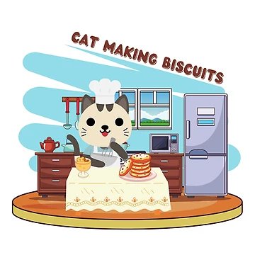 Artwork thumbnail, Cat Making Biscuits by CollectionOS
